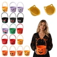 thumbnail image 1 of 1Pack Halloween Spooky Monster Woven Hand Basket, 13.78in Total Height Cotton Rope Organizer Bin, Holiday Candy & Decor Storage Tote Basket (E), 1 of 5
