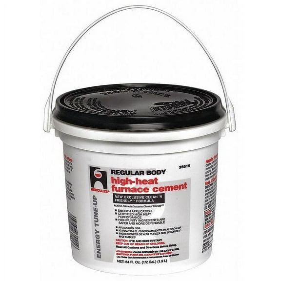 1Pack Hercules 35515 Furnace/Stove Cement, High Temp., 1/2 gal.