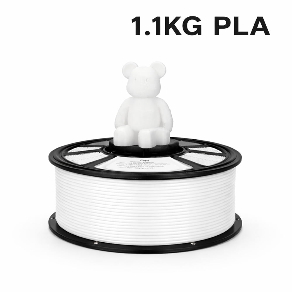 1Pack High Quality White PLA 3D Printer Filament 1.75mm, 1.1KG Spool, ±0.02mm Dimensional Accuracy, Vacuum Sealed & Sturdy Box, Compatible with Ender 3, Bambu Lab, Prusa & All FDM 3D Printers