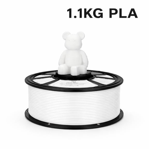 1Pack High Quality White PLA 3D Printer Filament 1.75mm, 1.1KG Spool, ±0.02mm Dimensional Accuracy, Vacuum Sealed & Sturdy Box, Compatible with Ender 3, Bambu Lab, Prusa & All FDM 3D Printers