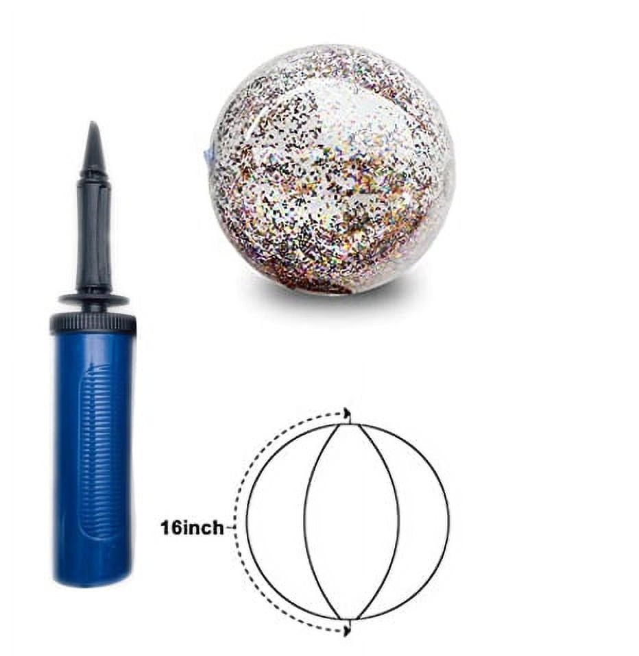 1Pack Inflatable Beach Balls Glitter Pool Balls Floating Confetti Balls for Water Play Fun