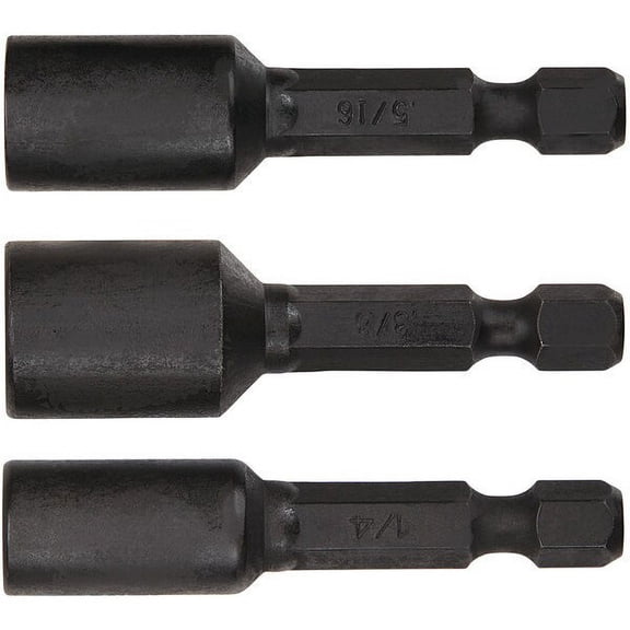 1Pack Irwin IWAF342-3 Nutsetter Set, Steel, Impact Rated, PK3, Shank Style: Hex