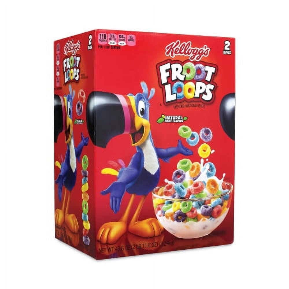 1Pack Kellogg's Froot Loops Breakfast Cereal, 43 oz Bag, 2 Bags/Box