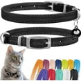thumbnail image 1 of 1Pack Leather Cat Collar with Bell - Kitten Collar, Small and Big Cat Strap for Boy Cats, Girl Cats, 1 of 6