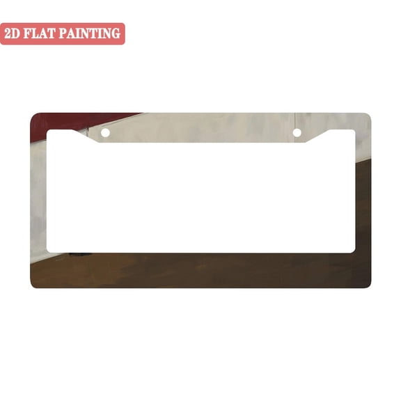 1Pack License Plate Frames with Abstract Interior Scene Pattern Includes Screws & Caps Full Accessories Included Size 6.3x12.2inch(16x31cm)
