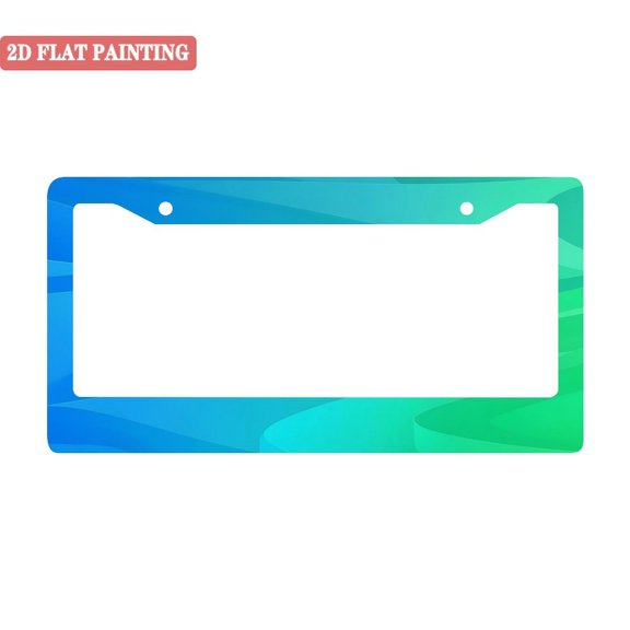 1Pack License Plate Frames with Blue to Green Gradient Abstract Pattern Includes Screws & Caps Full Accessories Included Size 6.3x12.2inch(16x31cm)