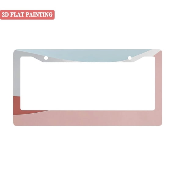 1Pack License Plate Frames with Pastel Geometric Gradient Pattern Includes Screws & Caps Full Accessories Included Size 6.3x12.2inch(16x31cm)