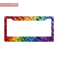 thumbnail image 1 of 1Pack License Plate Frames with Rainbow Cube Pattern Includes Screws & Caps Full Accessories Included Size 6.3x12.2inch(16x31cm), 1 of 8
