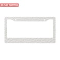 thumbnail image 1 of 1Pack License Plate Frames with White Leather Texture Pattern Includes Screws & Caps Full Accessories Included Size 6.3x12.2inch(16x31cm), 1 of 8