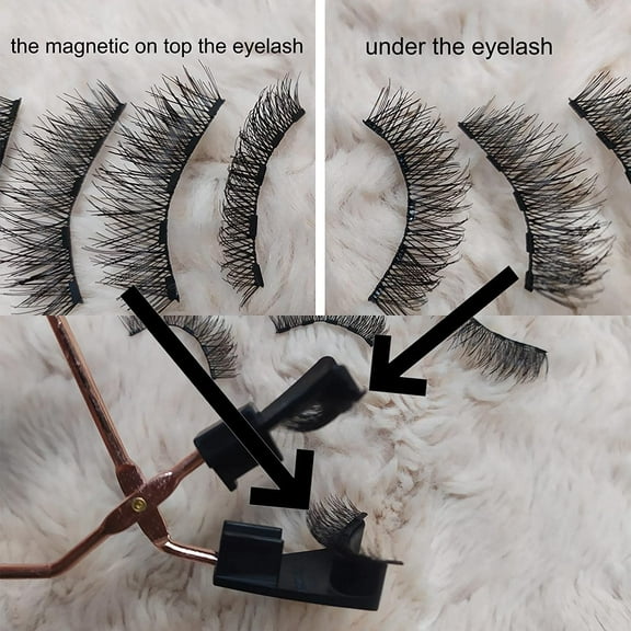 1Pack Magnetic Eyelashes without Eyeliner, Reusable Soft 3D Dual Magnets False Eyelashes Natural Look Lashes Magnets Extension False Eyelashes