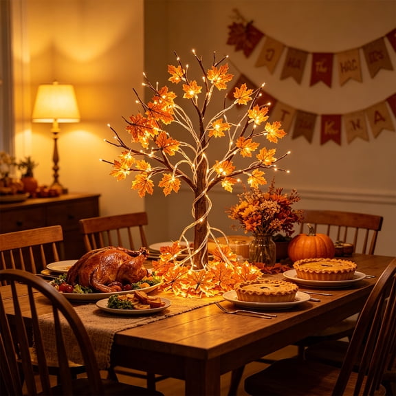 1Pack Maple Leaves String Light, Fall Garland Lights with Remote Control, Waterproof Battery Operated with for Home Indoor Outdoor Garden Party Decoration Thanksgiving