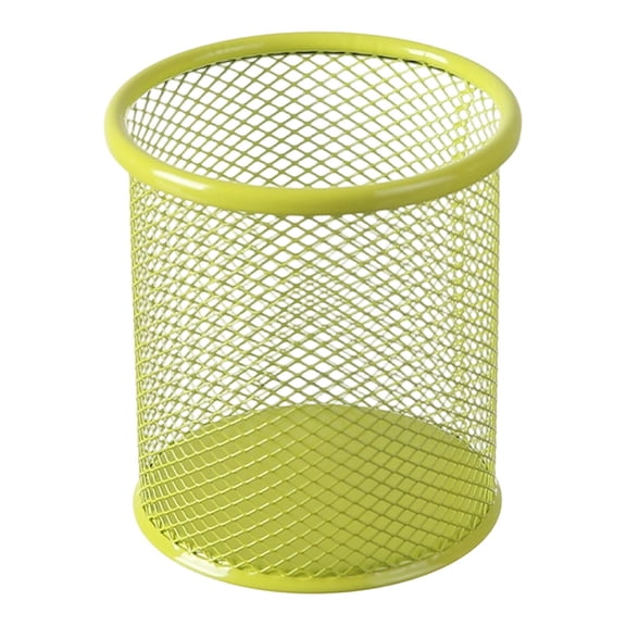 Metal Pencil Cup Holder,Mesh Pencil Holder,Round Pen Holder,Desktop Pen Organizer,Pen Cup for Desk,Pencil Organizer Desk Organizer for Home,Office Stationery,3.34x3.74 inch(Green1)