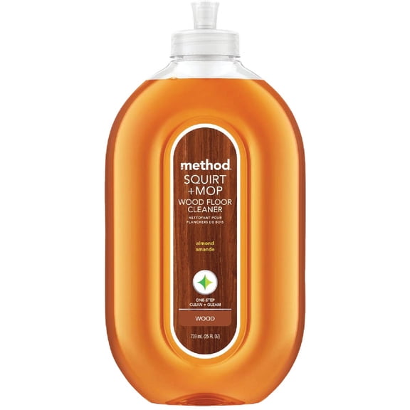Method 00562CT Squirt + Mop Wood Floor Cleaner, Almond Scent, 25 oz Squirt Bottle, 6/Carton