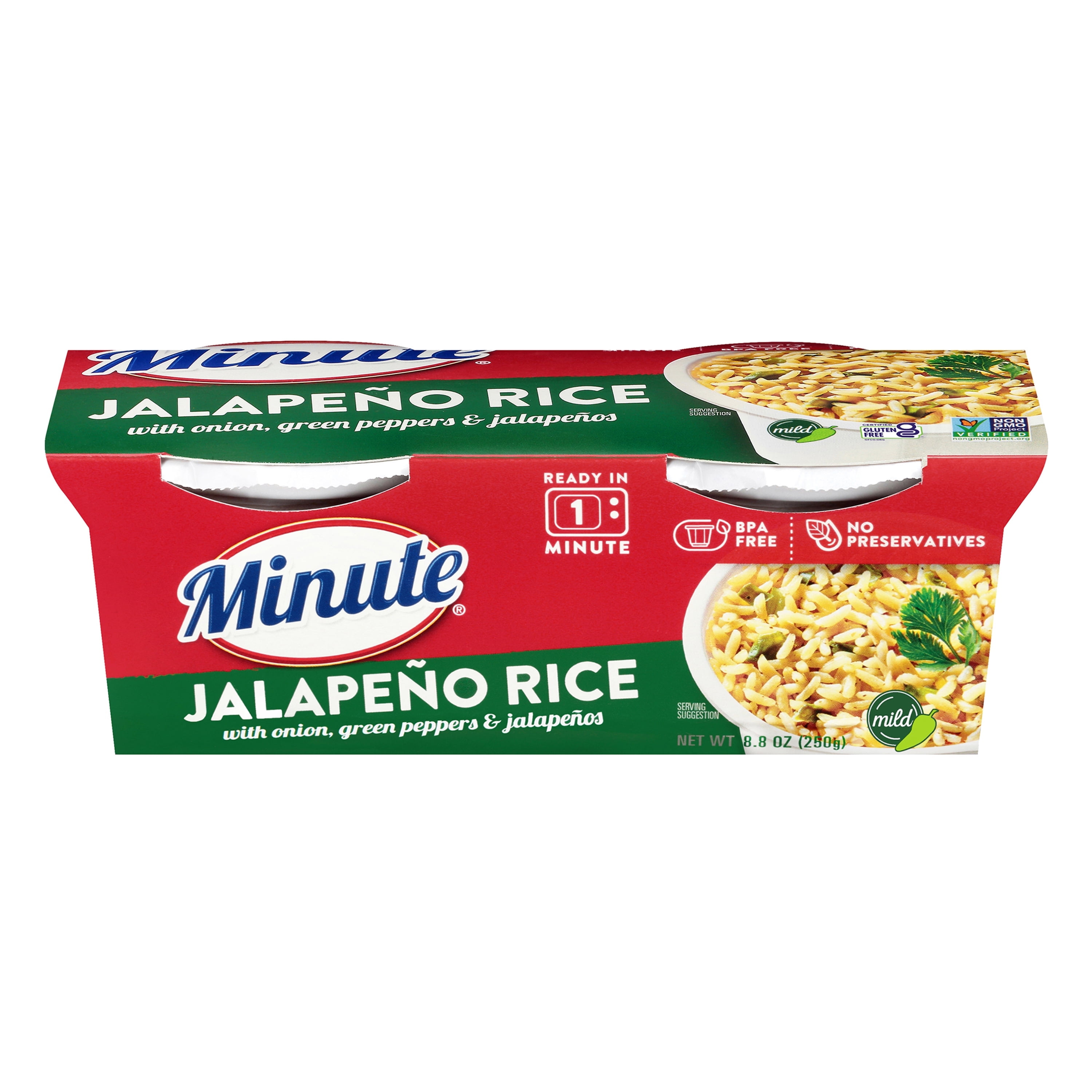 (1Pack),Minute Ready-to-Serve Jalapeno Rice, Microwaveable Rice Cups,