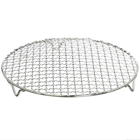 1Pack Multi-Purpose Round Stainless Steel Cross Wire Steaming Cooling Barbecue Rack/Carbon Baking Net/Grill/Pan Grate with Legs(6.5Inch Dia)