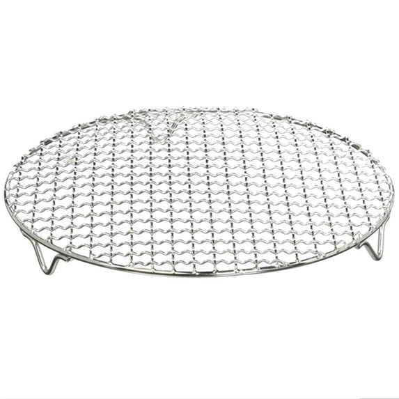 1Pack Multi-Purpose Round Stainless Steel Cross Wire Steaming Cooling Barbecue Rack/Carbon Baking Net/Grill/Pan Grate with Legs(6.5Inch Dia)