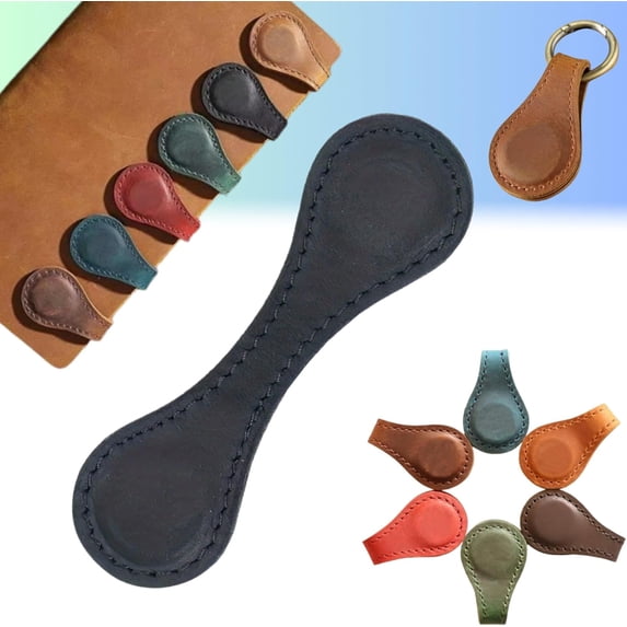 1Pack Personalized Vintage Magnetic Leather Bookmark, Double-Sided Magnetic, Soft Durable, Luxurious Feel, for Gifts for Women, Book Lovers, Family, Friends, Kids, Readers, Student (Black)