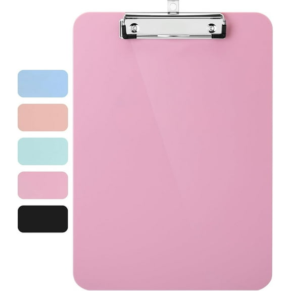 1Pack Plastic Clipboard, 12.5” x 9” Clipboard Plastic, Low-Profile Metal Clip with Retractable Hanging Hole，Office supplies, suitable for teachers, students, doctors