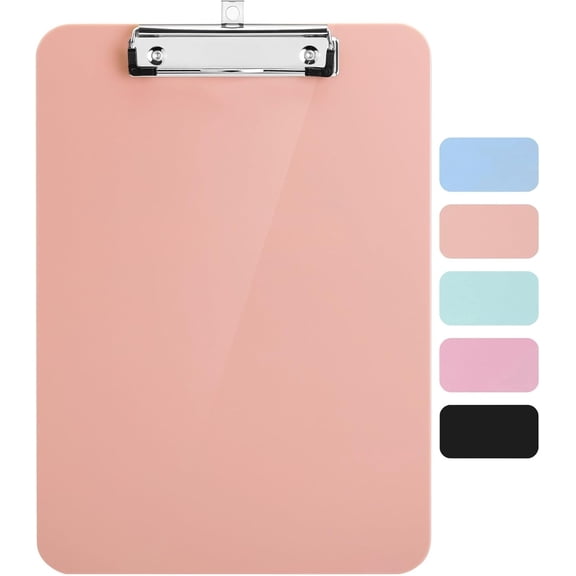 1Pack Plastic Clipboard, 12.5” x 9” Clipboard Plastic, Low-Profile Metal Clip with Retractable Hanging Hole,Office supplies, suitable for teachers, students, doctors