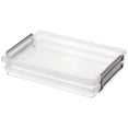 thumbnail image 1 of 1Pack Plastic Organizer Storage Box,Multi-Purpose Plastic File Box with Latching Lids, Containers for A4,6.29''x3.93'' Storage Case for Letter,Scrapbook,Document,Magazine,Art Supplies(Grey 36.5x25cm), 1 of 6
