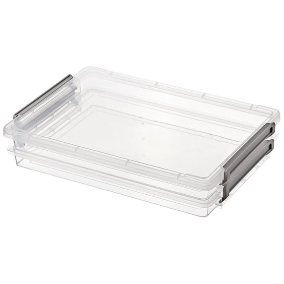 1Pack Plastic Organizer Storage Box,Multi-Purpose Plastic File Box with Latching Lids, Containers for A4,6.29''x3.93'' Storage Case for Letter,Scrapbook,Document,Magazine,Art Supplies(Grey 36.5x25cm)