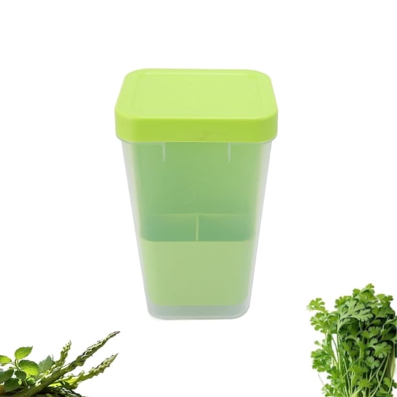 1Pack Portable Herb Keeper,QZS Reusable Herb Saver with an Inner Basket,Green Removable Vegetable Storage Container for Home Use