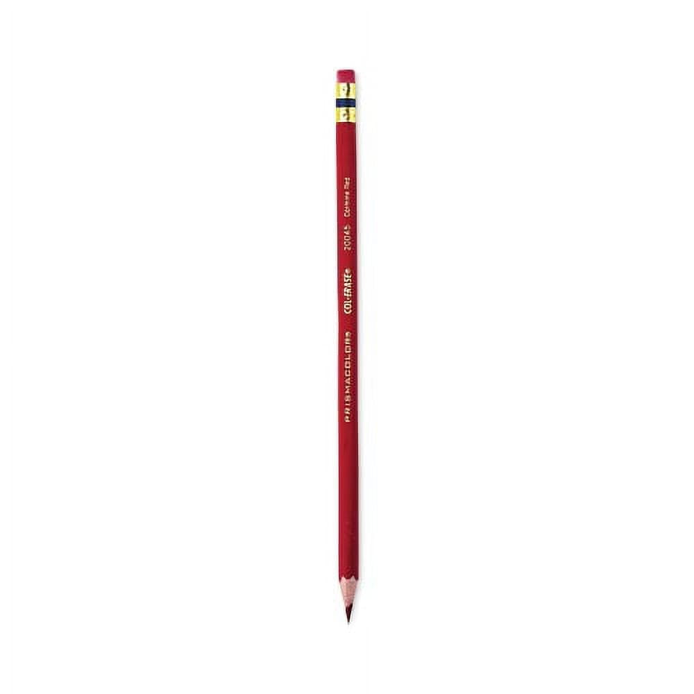 1Pack Prismacolor Col-Erase Pencil with Eraser, 0.7 mm, 2B (#1), Carmine Red Lead, Carmine Red Barrel, Dozen (20045)