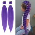 thumbnail image 1 of 1Pack Purple Braiding Hair 26 Inch Pre Stretched Hair Long Straight Crochet Braids Yaki Texture Synthetic Fiber, 1 of 6