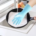 thumbnail image 1 of 1Pack Reusable Rubber Gloves for Dishwashing Cleaning Bleaching, Grippy Latex Dish Washing Gloves with Flocked Cotton Liner, Water Resistant Household Gloves for Kitchen Bathroom, Medium, 1 of 8