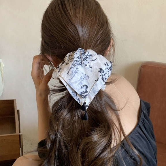 1Pack Scrunchies for Women - Satin Hair Ties and Bands, Big Ponytail Holders for Thick, Curly Hair, Cute No-Crease Pony Tails, No Damage for Christmas New Year