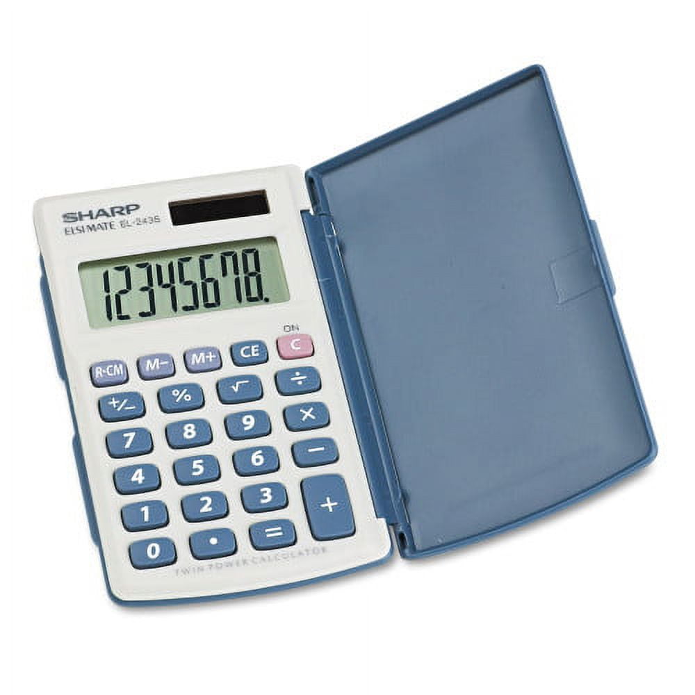 1Pack Sharp EL-243SB Solar Pocket Calculator, 8-Digit LCD