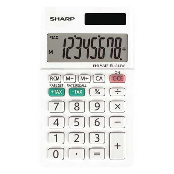 1Pack Sharp EL-244WB Pocket Calculator, LCD, 8 Display Digits
