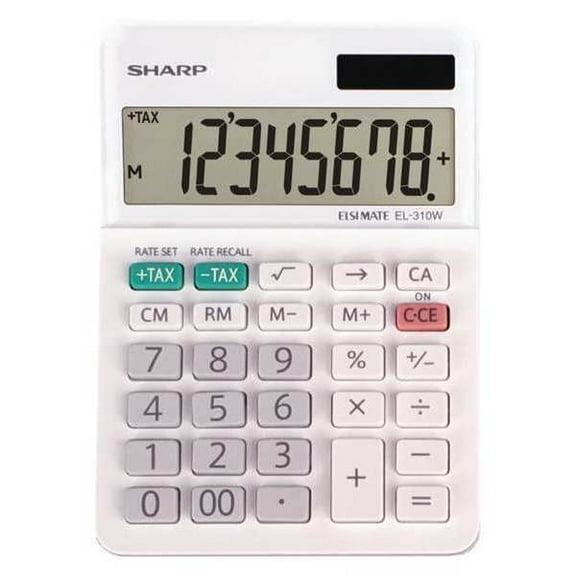 1Pack Sharp EL-310WB Desktop Calculator, LCD, 8 Display Digits