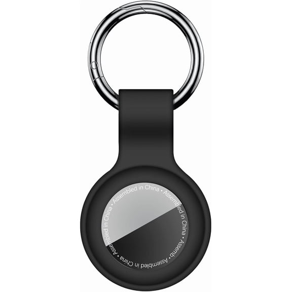 1Pack Silicone Case Keychain Key Ring, Protective Cover for Apple for Air Tags, GPS Finder Accessories for Bags, Pets, Kids, Luggages, Black