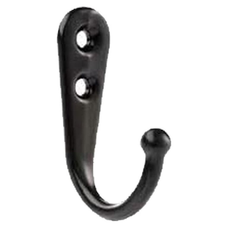 1Pack Single Wall Mounted Hook Robe Hooks Single Coat Hanger Black