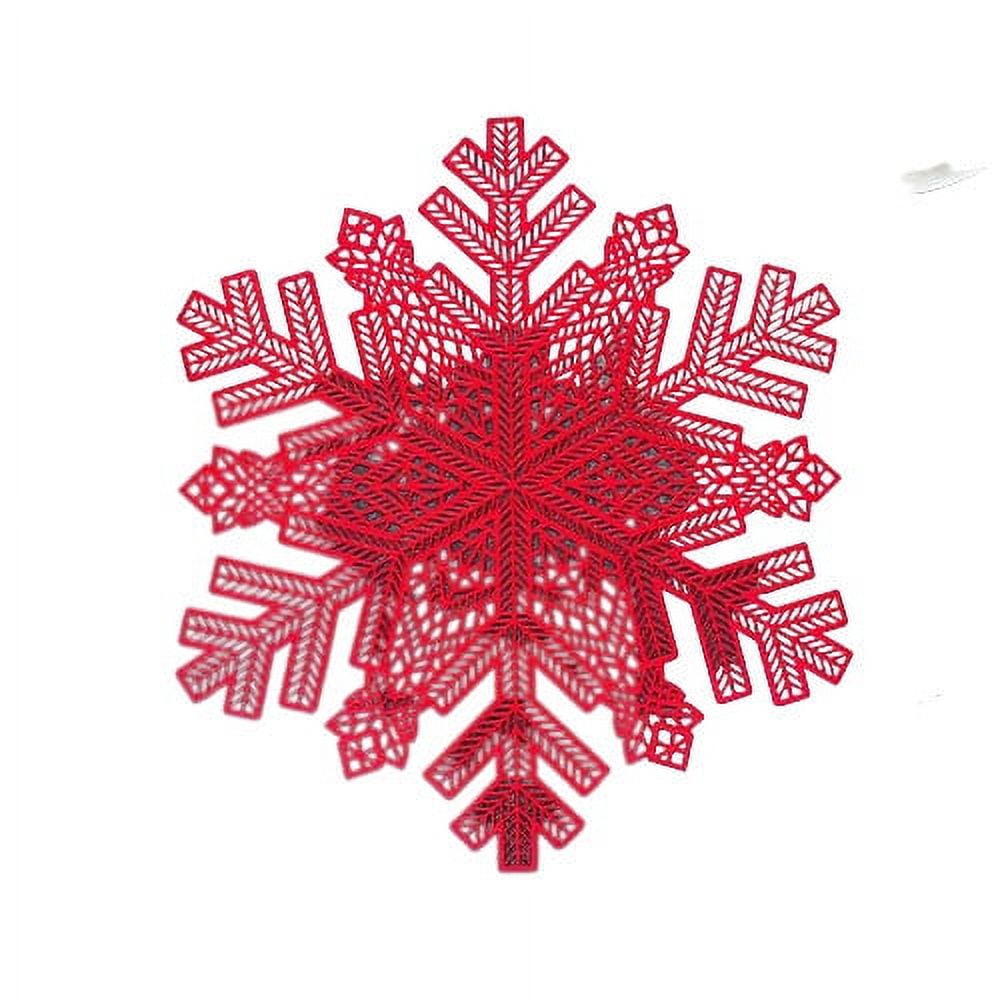 1Pack Snowflake Placemats 13.3" Christmas Decorations Red & Gold
