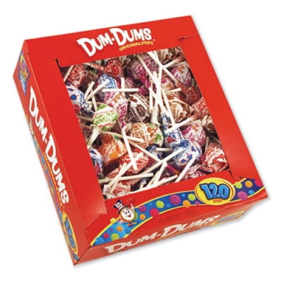 1Pack Spangler Dum-Dum-Pops, Assorted Flavors, Individually Wrapped, 120/Box (66)