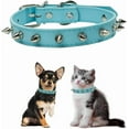 thumbnail image 1 of 1Pack Spiked Dog Collar for Small Dogs,Anti-Bite Yellow Dog Collar，Protective Pet Neck Pu Leather Chihuahua Collar for Xs Small Medium Large Boy Dogs Male Cats, 1 of 6