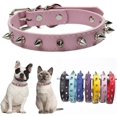 thumbnail image 1 of 1Pack Spiked Dog Collar for Small Dogs,Mushrooms Rivet Spike Cat Collar Female Girls Soft Pu Leather Studded Spiked Puppy Collars Adjustable for XS S M Pet Collars Male Boys Kitten, 1 of 6