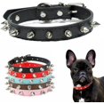 thumbnail image 1 of 1Pack Spiked Dog Collar for Small Dogs, Mushrooms Rivet Soft Pu Leather Spike Stud Studded Cat Collar Adjustable for Mini Tiny Breed Pet Teacup Puppy, 1 of 5