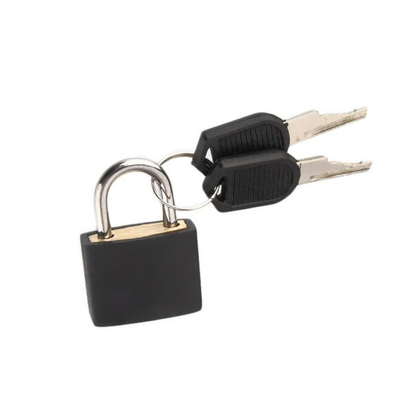 1Pack Suitcase Locks with 2 Keys, 23mm Small Durable Luggage Padlocks, Mini Strong Steel Padlock for Suitcase, Luggage, Travel Bag, Backpack Zipper, Jewelry Box, Drawer, Toolbox(Black,1.2x0.9")