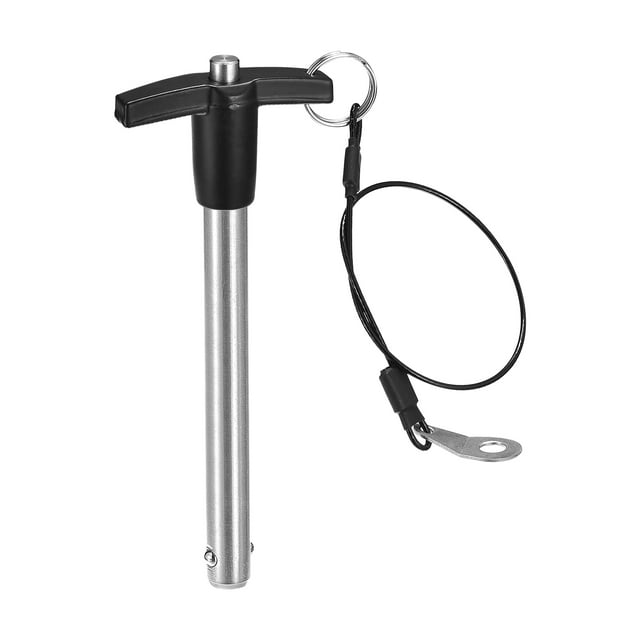 1Pack T Handle Locking Pins, PushButton Quick Release Pin with Lanyard