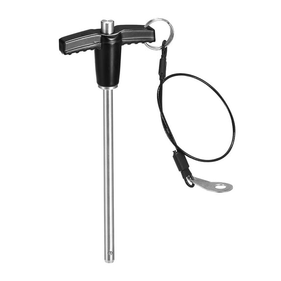 1Pack T Handle Locking Pins, Push-Button Quick Release Pin with Lanyard, 6mm-100mm