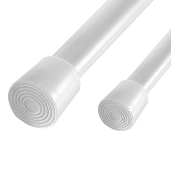 1Pack Tension Curtain Rod TeqHome 21.7" Extendable Spring Curtain Rod with Non Slip Rubber Base Rustproof for Home Adjustable 21.7" to 35.4" White