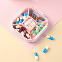 1Pack Travel Pill Organizer - 5 Compartments Pill Case, Compact and Portable Pill Box, Perfect for On-The-Go Storage, Pill Holder for Purse Pink
