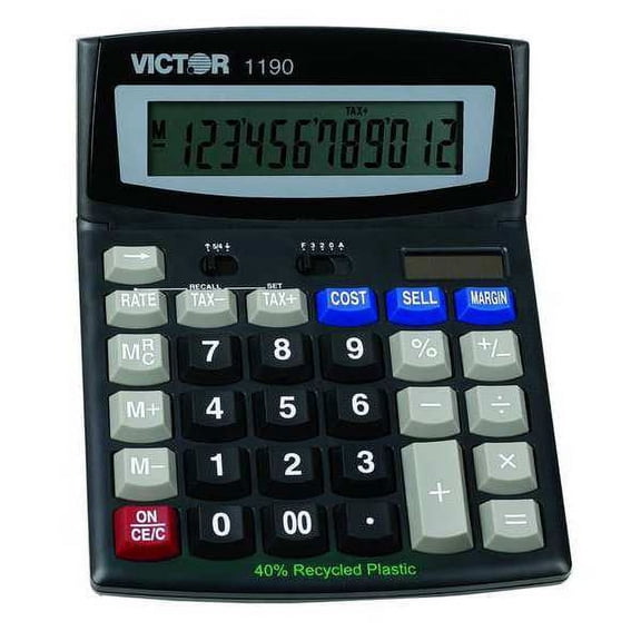 1 pc, Victor Technology Finance Portable Calculator, LCD, 12 Digit