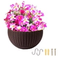 thumbnail image 1 of 1Pack Wall and Railing Plastic Pots, Hanging Planters with S Hooks, Indoor and Outdoor Half Round Plant Holders for Fence, Balcony or Rails（No flowers）, 1 of 6