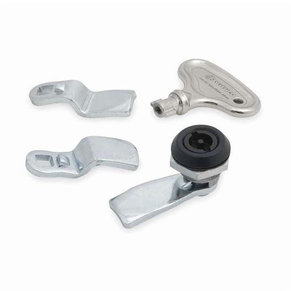 Cam Latch, Keyed, Black Powder Coated, Catch/Latch Length: 1-1/2" 1XPE8