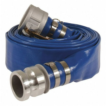 1Pack ZoroSelect 45DT91 1-1/2" ID x 50 ft PVC Water Discharge Hose 80 PSI BL, Includes: Gasket