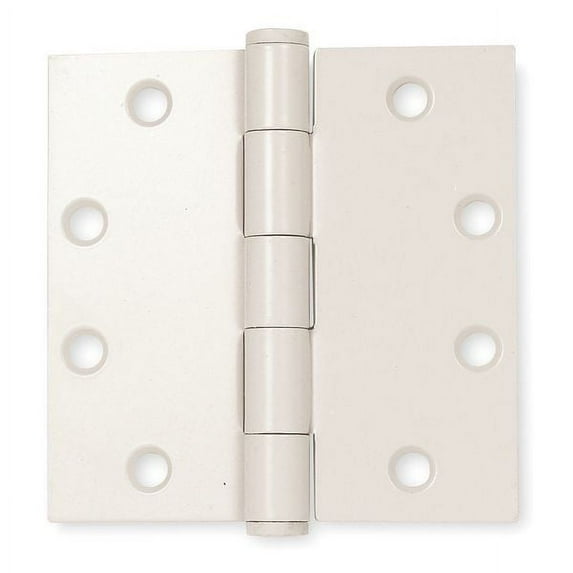 Door and Butt Hinge, Steel, Full Mortise Mounting, 1 3/4 in Leaf W x 4 in Leaf H, Beige Enamel